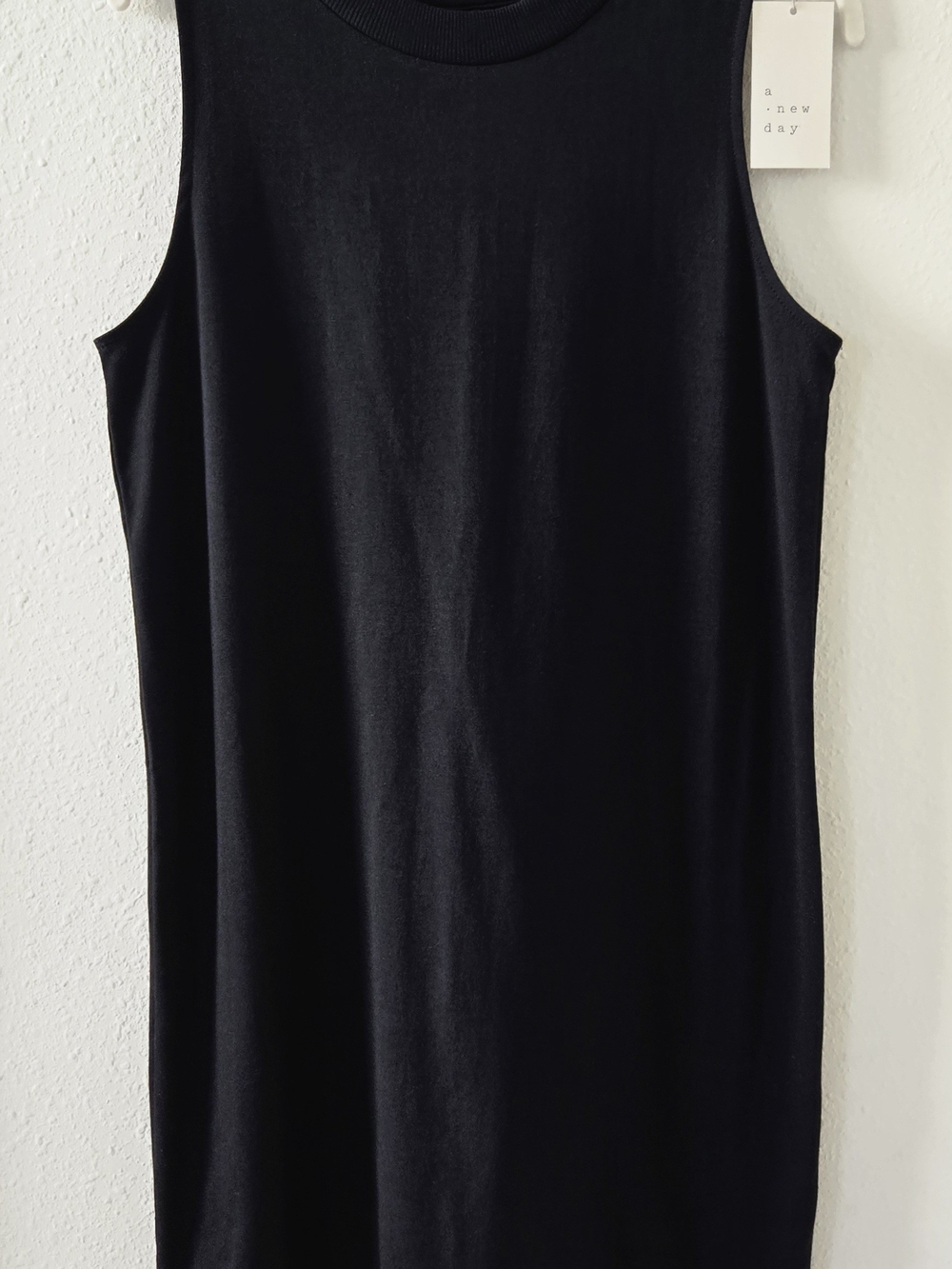 NWT A New Day Black Sleeveless Mock Neck Shift Dress M